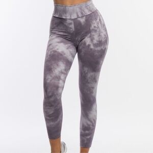 Purple Tie-Dye High-Waisted Leggings
